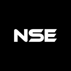 NSE letter logo design with black background in illustrator, vector logo modern alphabet font overlap style. calligraphy designs for logo, Poster, Invitation, etc.