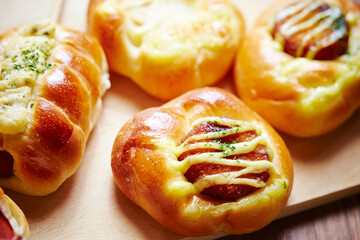 Fresh bread shot in the studio
