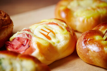 Fresh bread shot in the studio