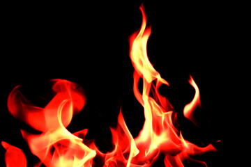 flames on a black background.