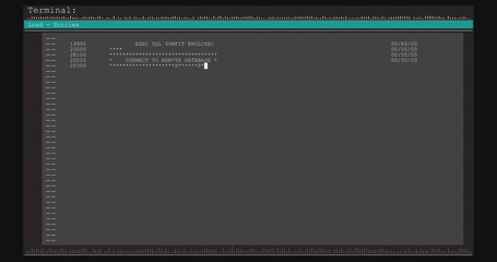 Image of data processing on grey and blue computer screen
