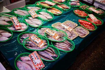 fresh seafood at the market