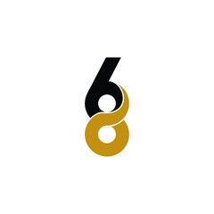 68 symbol, Number 68 or 68 simple minimal logo icon sign design template. Vector illustration