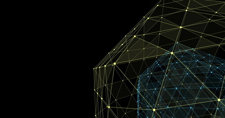 Sphere made of connections against black background