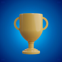 3d rendering - simple gold trophy