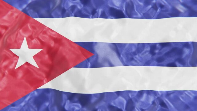 Realistic looping slow motion 3D animation of the national flag of Cuba rendered in UHD