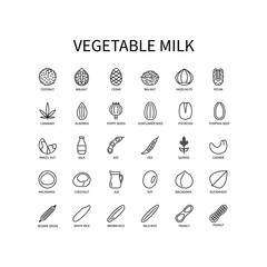 Icon Of Alternative Milk Line In A Simple Style. Milk Of Vegetable Origin. Vector sign in a simple style isolated on a white background. Original size 64x64 pixels.