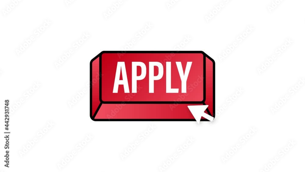 Poster apply with cursor button. internet icon. pointer click icon. motion graphics.