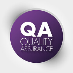 QA - Quality Assurance acronym, business concept background