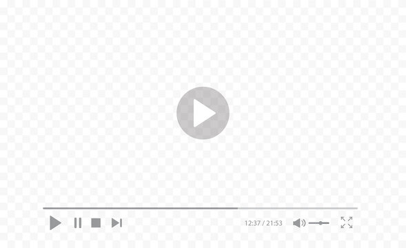 Play video sign isolated on transparent background. Video player interface. Vector illustration.