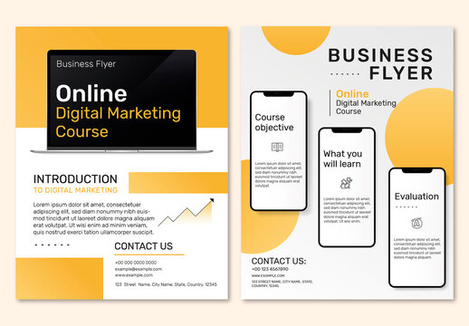 Business Flyer Template for Online Digital Marketing Course