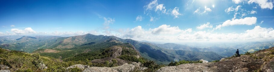 Beautiful mountain view at the top of Papagaio's Peak, in Serra do Papagaio's State Park. Aiuruoca, Minas Gerais, Brazil