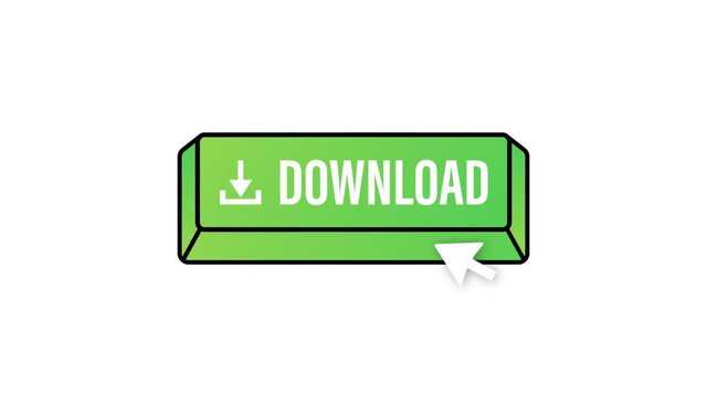 Download file icon. Document downloading concept. Trendy flat design graphic with long shadow. Motion graphics.