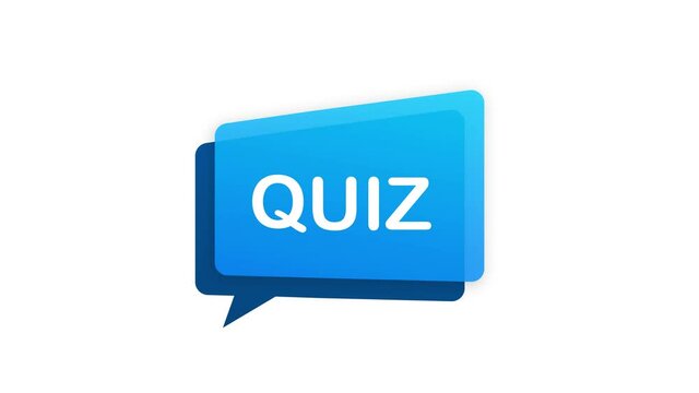 Quiz logo with clock, concept of questionnaire show sing, quiz button, question competition. Motion graphics.
