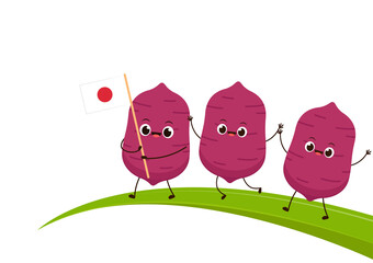 Sweet potato cartoon. Sweet potato character design.