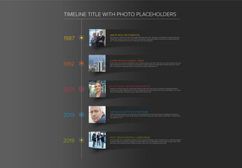 Simple Dark Minimalistic Square Photo Timeline Layout