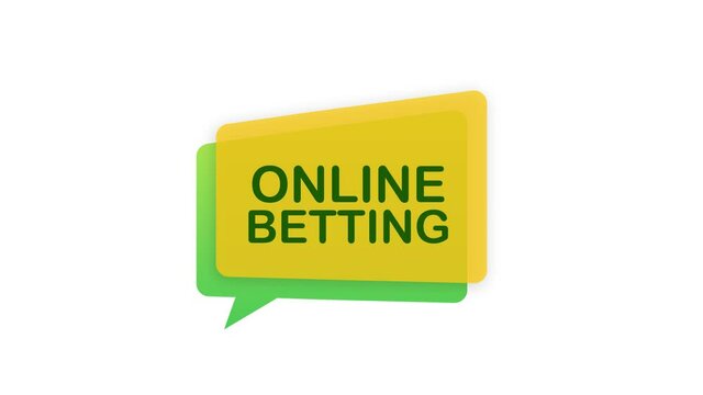 Online betting. Flat web banner with red bet now on white background for mobile app design. Motion graphics.