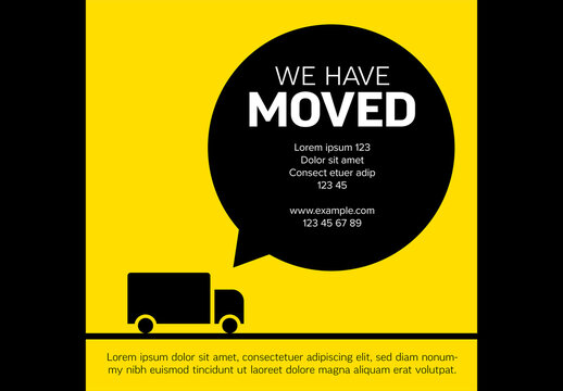 We Have Moved Minimalistic Yellow Flyer Layout