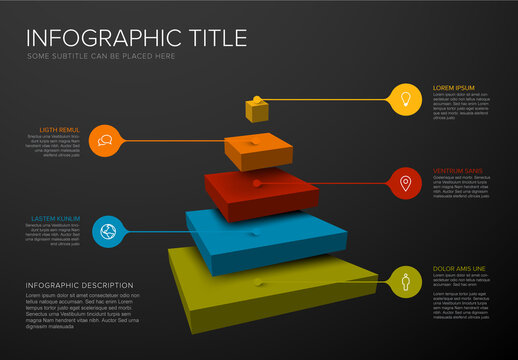Pyramid Layers Dark Infographic Layout