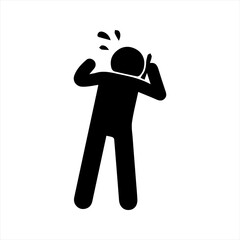 Panic phone call icon, vector and glyph