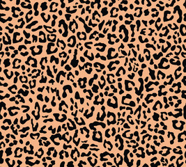 Leopard print seamless yellow background, fashion design, fabric.