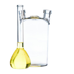 The glass bulb. Chemical flask. Chemical vessels. Glassware.
