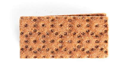 Rye crispbread isolated on a white background.