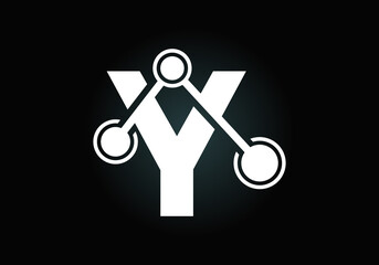 Initial letter Y with technology logo sign symbol. Suitable for technology, Internet, and data related business