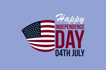 Happy Independence Day. 04th July - typography design. USA national flag. 