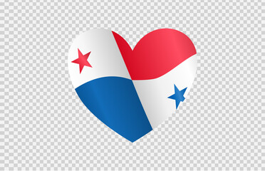 Waving flag of Panama in heart isolated ,Symbols of Panama , template for banner,card,advertising ,promote, TV commercial, ads, web design,poster, vector illustration