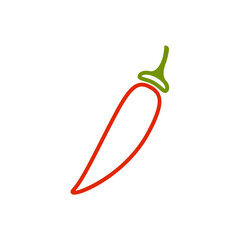 Chili cartoon vector. Chili on white background.
