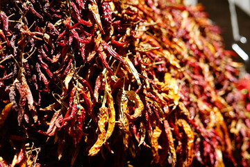 Drying chili peppers on the sun in Amalfi Coast