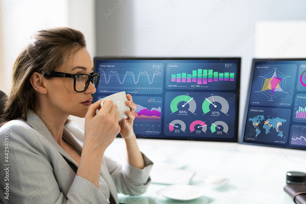 Poster kpi business analytics data dashboard. analyst
