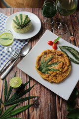 Hemp Omelette with steamed rice  - 442941990