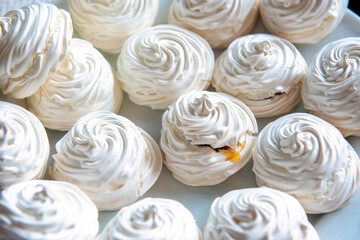 Baked meringue sweet food