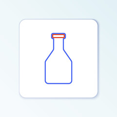 Line Ketchup bottle icon isolated on white background. Colorful outline concept. Vector