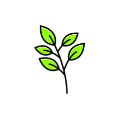 leaf branch logo icon design template vector