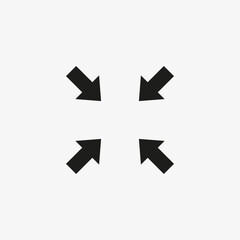 Minimize display screen icon. Compress symbol.