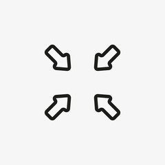 Fototapeta premium Minimize display screen icon. Line Compress symbol.