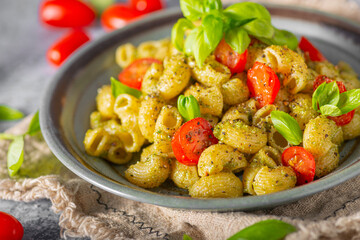 Fresh pasta with pesto