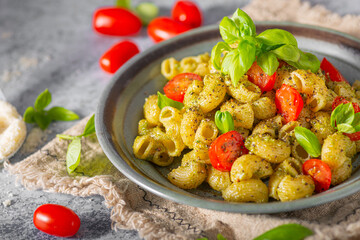 Fresh pasta with pesto