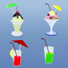 juice fruit cocktail with straw, cold as ice, vector, t-shirt design