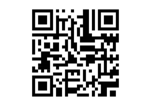 C&oacute;digo QR  en blanco y negro sobre fondo blanco
