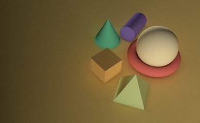 a 3d render of maths shape