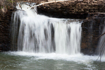 Waterfall outdoors in the sunshine