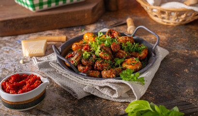 Mushrooms salad with chilli sauce