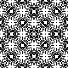 floral seamless pattern background.Geometric ornament for wallpapers and backgrounds. Black and white pattern. 