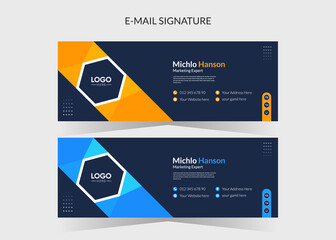Modern Business email signature template design, square templates Premium Vector.