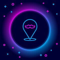 Glowing neon line Barbershop icon isolated on black background. Hairdresser logo or signboard. Colorful outline concept. Vector