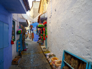 モロッコの青い街シェフシャウエンの街並み